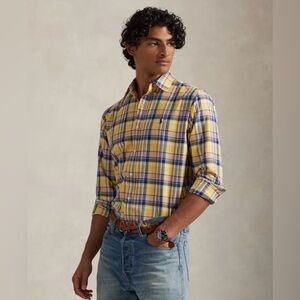 Ralph Lauren Yellow and Blue Plaid Shirt